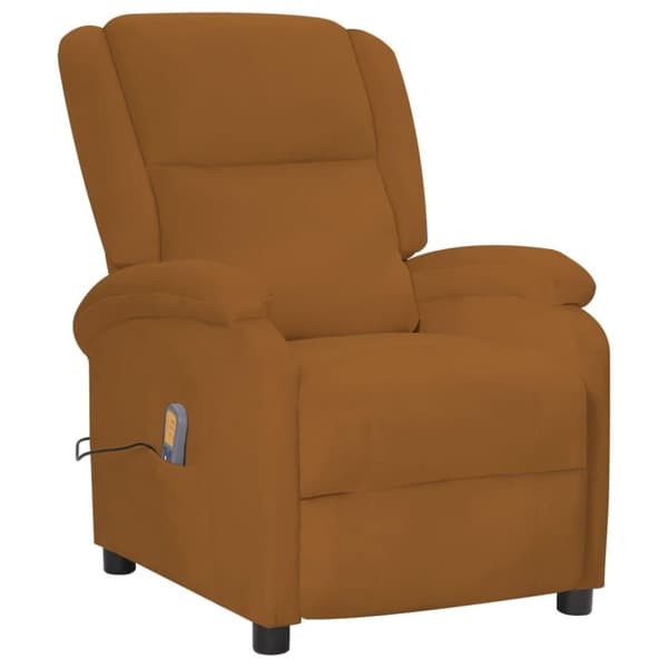 vidaXL massagestol velour brun