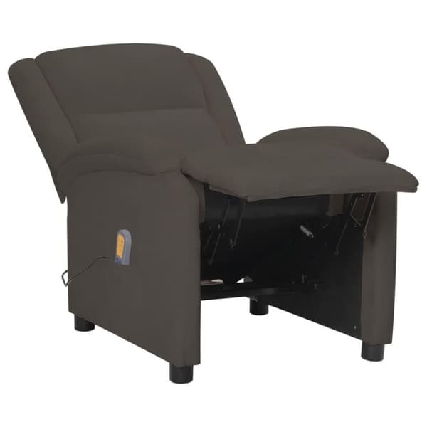 vidaXL Massagefåtölj mörkgrå sammet