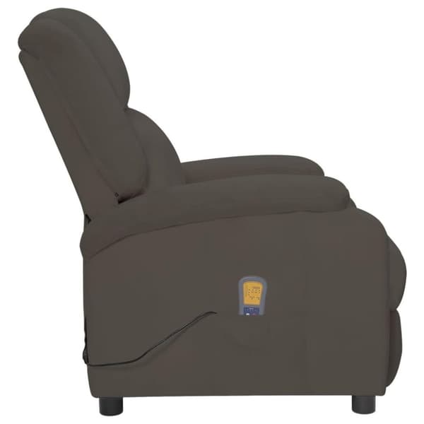 vidaXL Massagefåtölj mörkgrå sammet