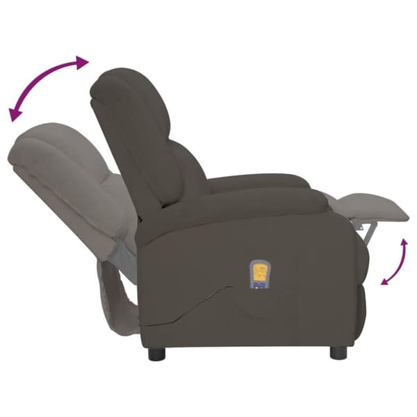 vidaXL Massagefåtölj mörkgrå sammet