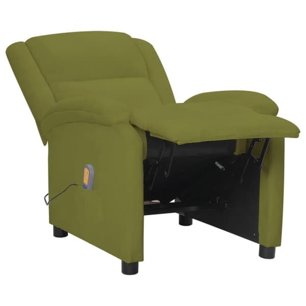 vidaXL Massagefåtölj ljusgrön sammet