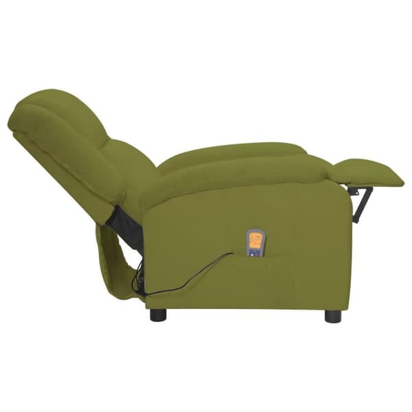 vidaXL Massagefåtölj ljusgrön sammet