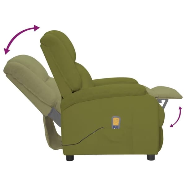 vidaXL Massagefåtölj ljusgrön sammet