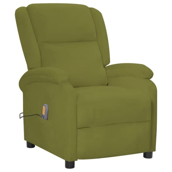 vidaXL Massagefåtölj ljusgrön sammet