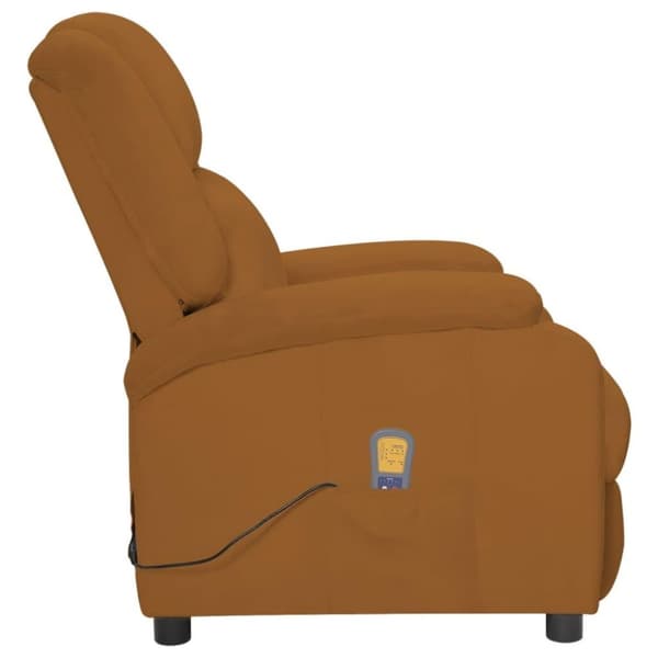 vidaXL Massagefåtölj brun sammet