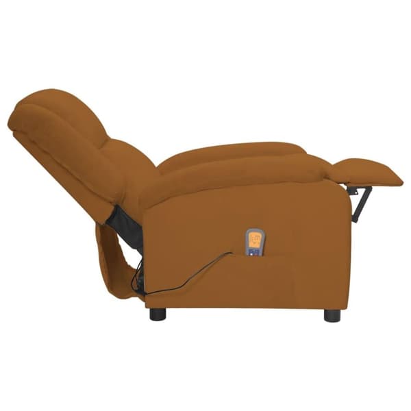 vidaXL Massagefåtölj brun sammet