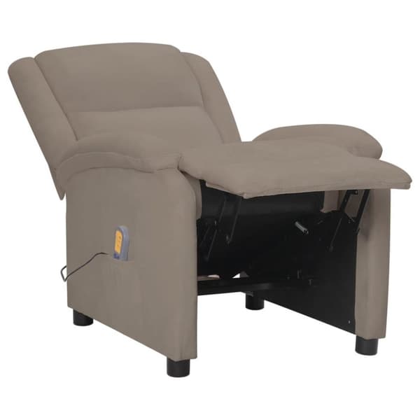vidaXL Massagefåtölj ljusgrå sammet