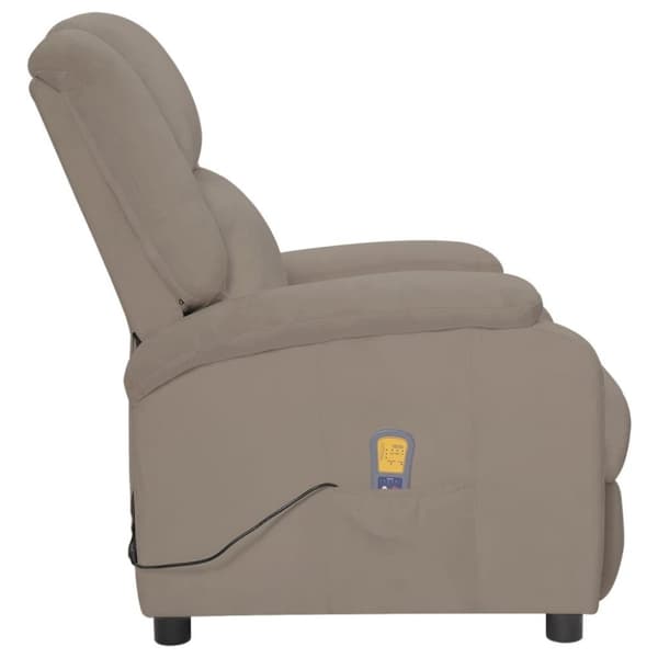 vidaXL Massagefåtölj ljusgrå sammet