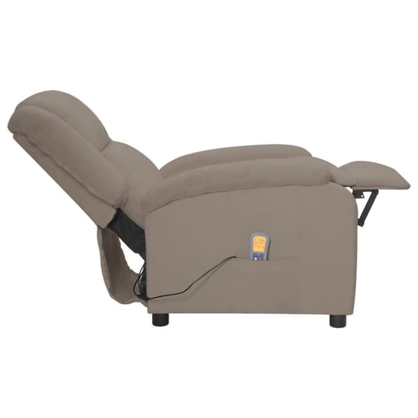 vidaXL Massagefåtölj ljusgrå sammet