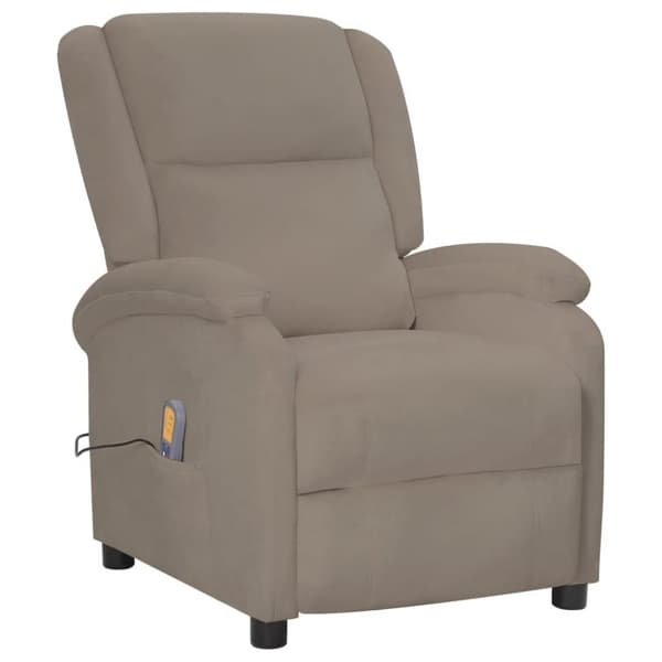 vidaXL Massagefåtölj ljusgrå sammet