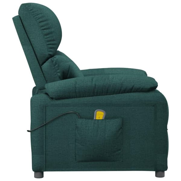 vidaXL Massagefåtölj mörkgrön tyg