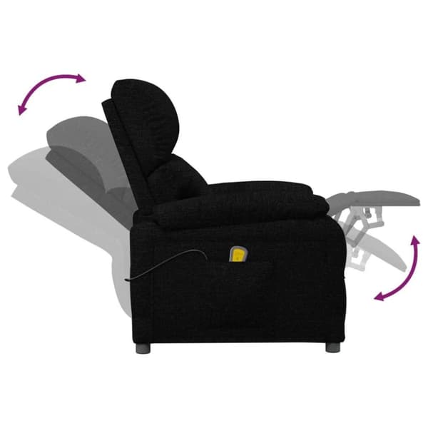 vidaXL Massagefåtölj svart tyg