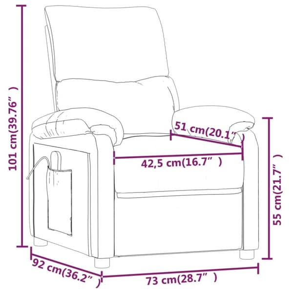 vidaXL Massagefåtölj svart tyg