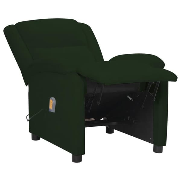 vidaXL Massagefåtölj mörkgrön sammet