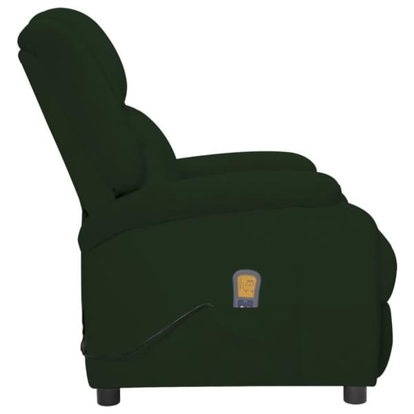 vidaXL Massagefåtölj mörkgrön sammet