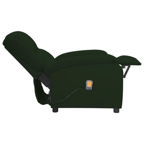 vidaXL Massagefåtölj mörkgrön sammet