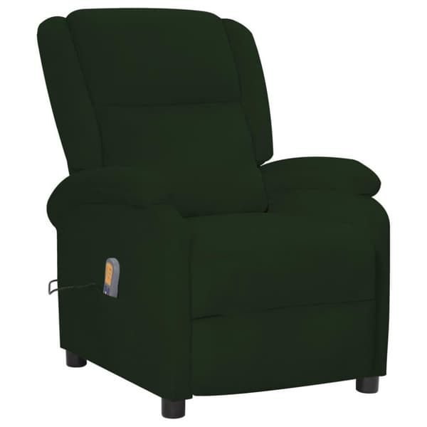 vidaXL massagestol velour mørkegrøn