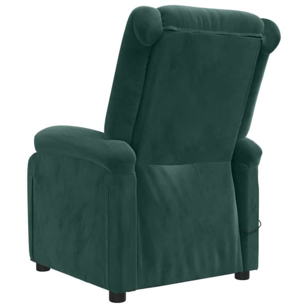vidaXL Massagefåtölj mörkgrön sammet