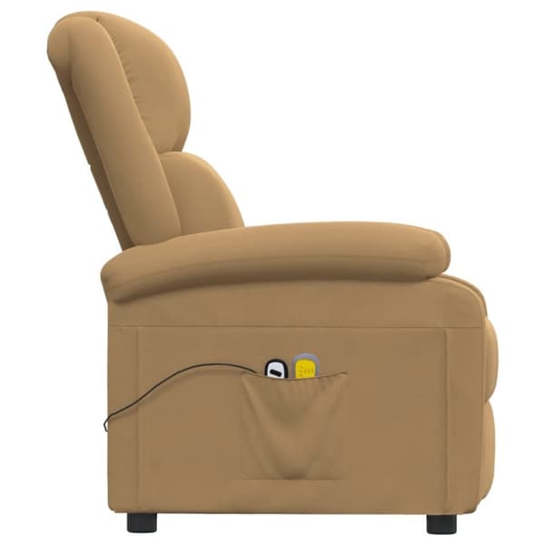 vidaXL Elektrisk massagefåtölj brun sammet