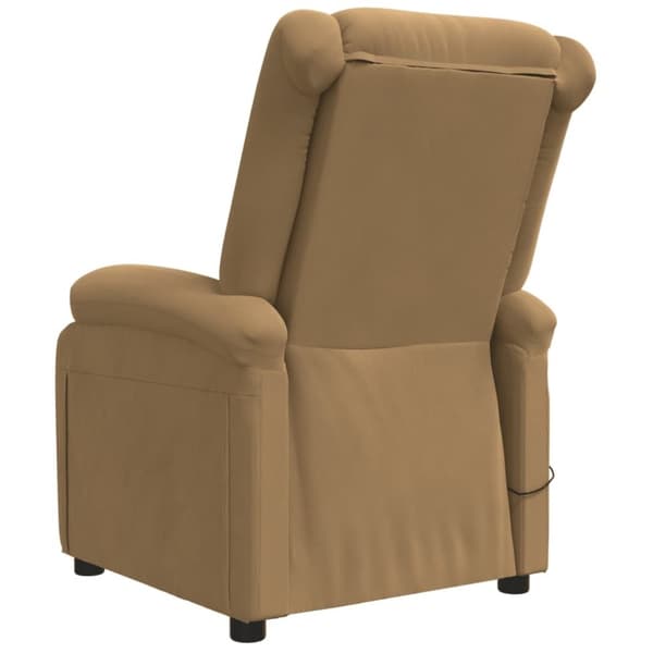 vidaXL Elektrisk massagefåtölj brun sammet