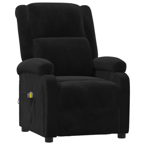 vidaXL Elektrisk massagefåtölj svart sammet