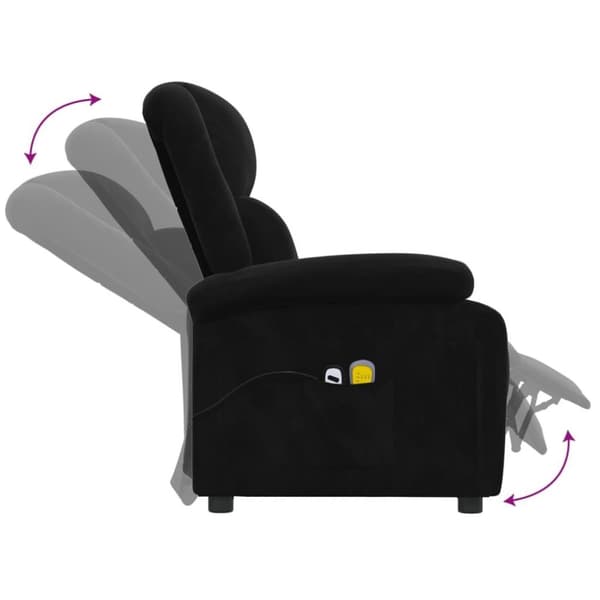 vidaXL Elektrisk massagefåtölj svart sammet
