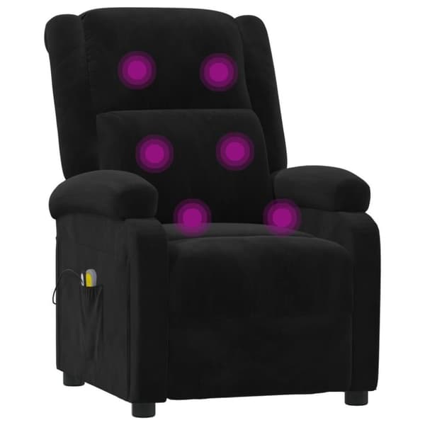 vidaXL Elektrisk massagefåtölj svart sammet