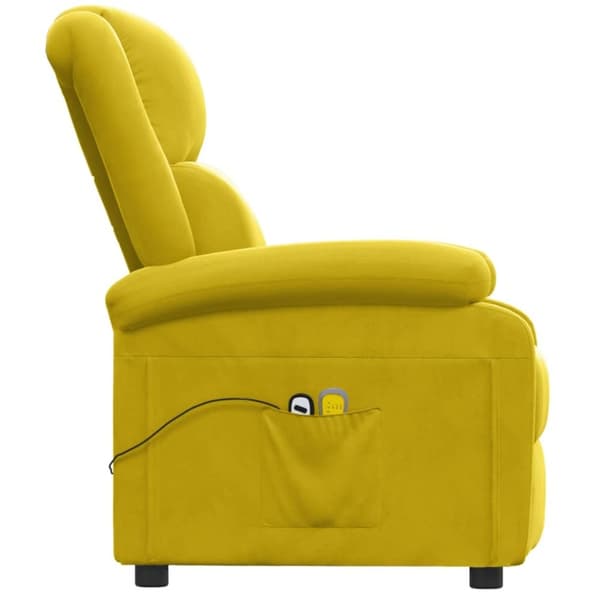 vidaXL Elektrisk massagefåtölj gul sammet