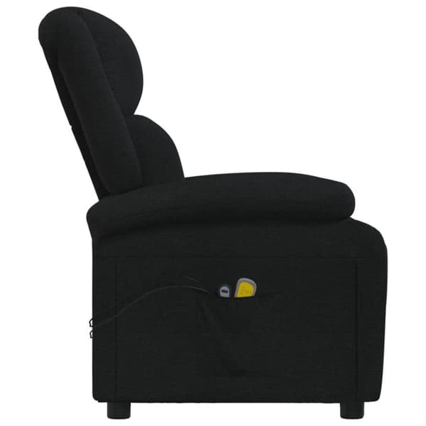 vidaXL Elektrisk massagefåtölj svart tyg