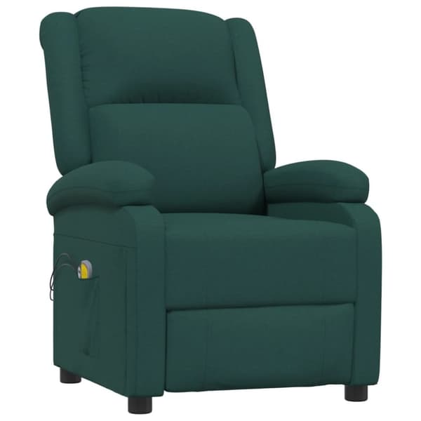 vidaXL Massagefåtölj mörkgrön tyg