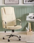 Miniatyrbilde 2 av 11: Kontorstol med massasjefunksjon Beige med 4 moduser 360 grader dreibar skrivebordsstol