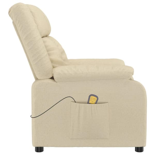 vidaXL massagestol stof cremefarvet