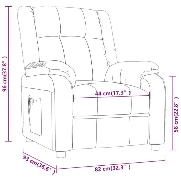 vidaXL massagestol stof cremefarvet