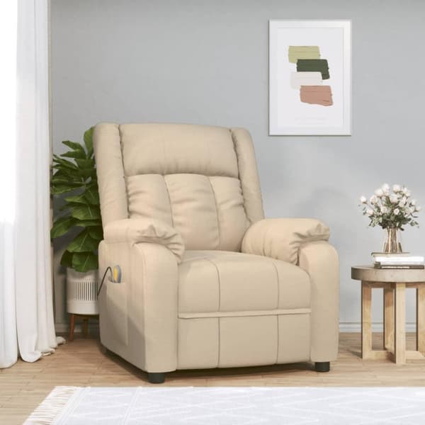 vidaXL massagestol stof cremefarvet