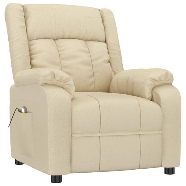 vidaXL massagestol stof cremefarvet