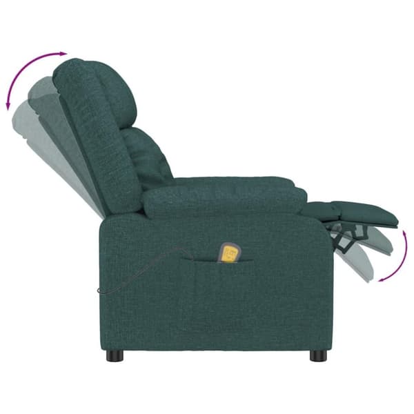 vidaXL massagestol stof mørkegrøn