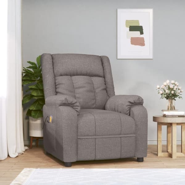 vidaXL massagestol stof gråbrun