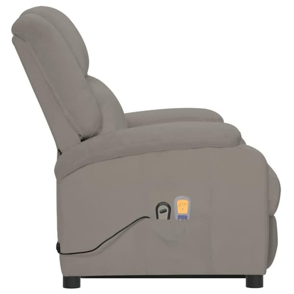 vidaXL Massagefåtölj med uppresningshjälp ljusgrå sammet