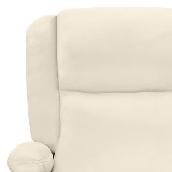 vidaXL Massagefåtölj med uppresningshjälp Gräddvit sammet