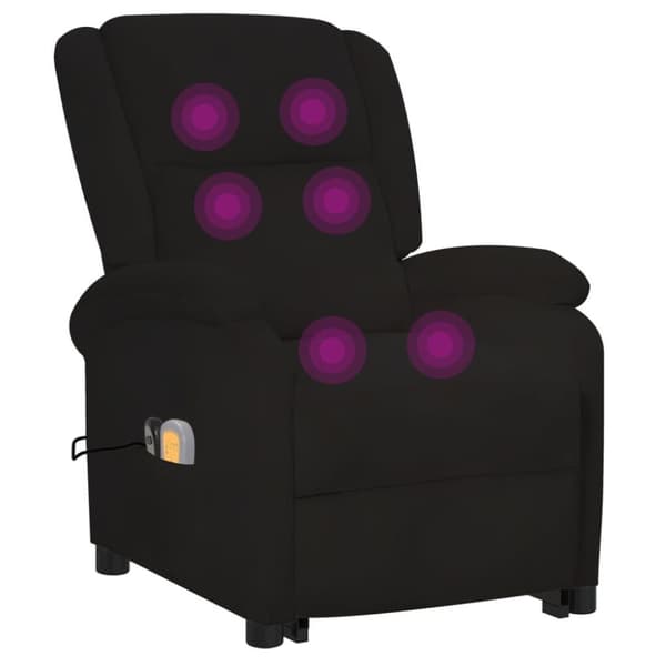 vidaXL løftestol med massagefunktion fløjl sort