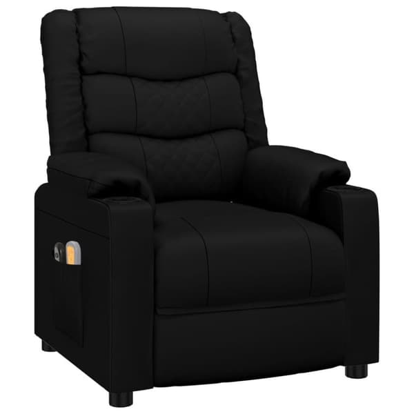 vidaXL Elektrisk massagefåtölj svart konstläder