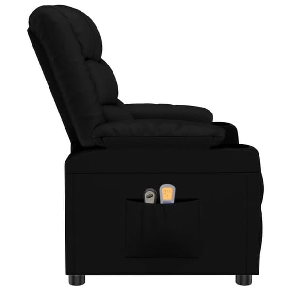 vidaXL Elektrisk massagefåtölj svart konstläder