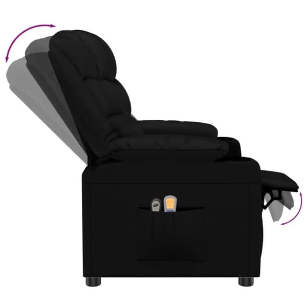 vidaXL Elektrisk massagefåtölj svart konstläder