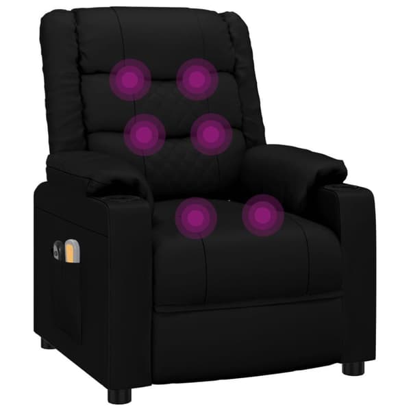 vidaXL Elektrisk massagefåtölj svart konstläder