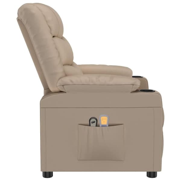 vidaXL eldrevet massagestol kunstlæder cappuccino