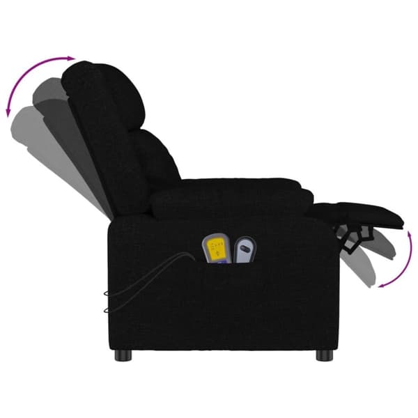vidaXL eldrevet massagestol stof sort