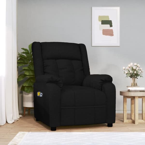 vidaXL eldrevet massagestol stof sort