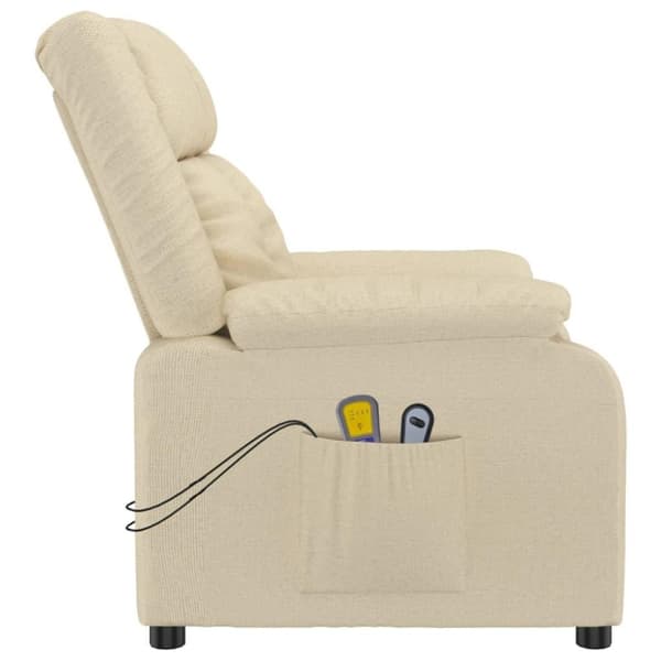 vidaXL eldrevet massagestol stof cremefarvet