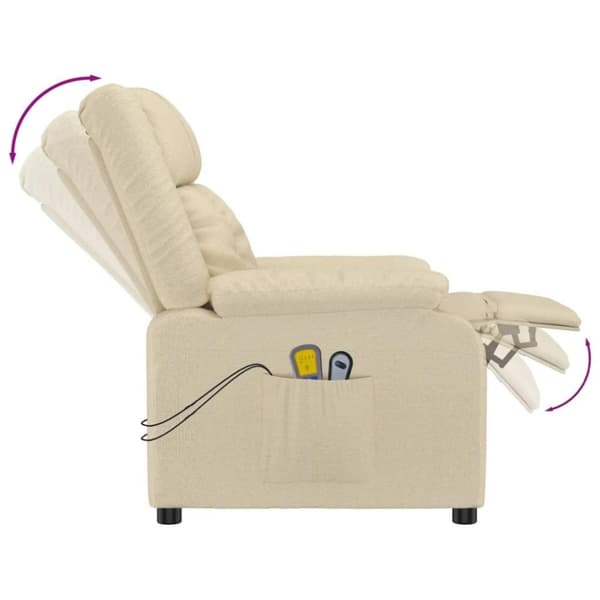 vidaXL eldrevet massagestol stof cremefarvet