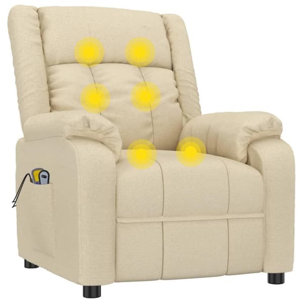vidaXL eldrevet massagestol stof cremefarvet